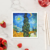 Serviette En Papier Van Gogh Road avec Cypress et Star (En situation)