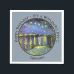 Serviette En Papier van Gogh Starry Night Over the Rhone Party Objets<br><div class="desc">Tous nos produits sont fabriqués avec des images à grande échelle qui ont été soigneusement modifiées pour fournir la meilleure résolution,  couleur et détail possible.</div>