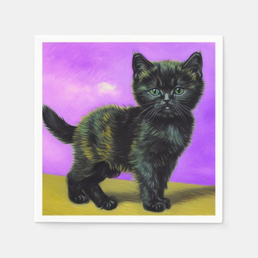 Serviette En Papier Van Gogh Style Cat (Devant)