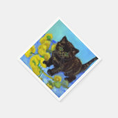 Serviette En Papier Van Gogh Style Chat avec tournesol (Coin)