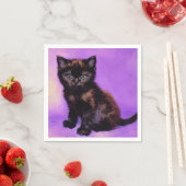 Serviette En Papier Van Gogh Style Chat pourpre (En situation)