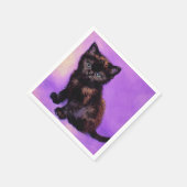 Serviette En Papier Van Gogh Style Chat pourpre (Coin)