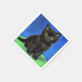 Serviette En Papier Van Gogh Style Kitten noir (Coin)