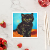 Serviette En Papier Van Gogh Style Pouting Kitten (En situation)
