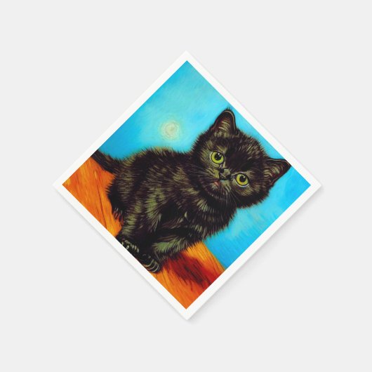 Serviette En Papier Van Gogh Style Pouting Kitten (Coin)