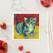 Serviette En Papier Van Gogh Tabby Cat (En situation)