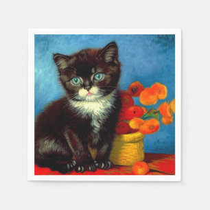 Serviette En Papier Van Gogh Tuxedo Cat