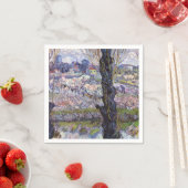 Serviette En Papier Van Gogh Vue Arles Jardin Fleuri (En situation)