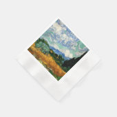 Serviette En Papier Van Gogh - Wheatfield avec Cypress Tree (Coin)