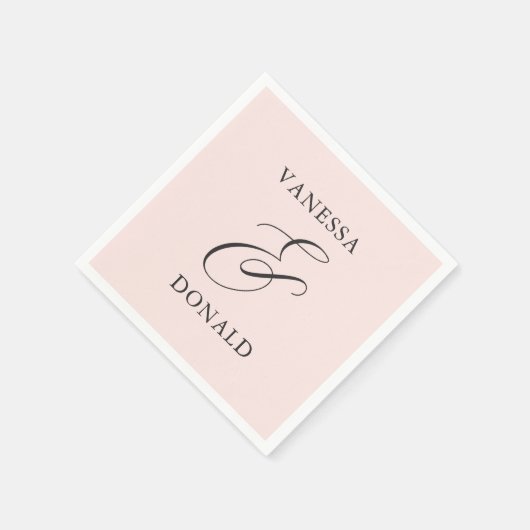 Serviette En Papier Vanessa Blush Pink Mariage moderne (Coin)