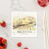 Serviette En Papier Vanilla Orchid Flower Abstract Art Calligraphy (En situation)