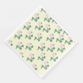 Serviette En Papier Vanille Rose Fleur Pastel Pink Motif (Coin)