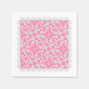 Serviette En Papier Vaporisateur floral, NAPKINES DE FÊTE DANSE-BLANC-