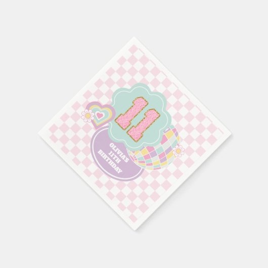 Serviette En Papier Varsity pastel patch 11e anniversaire (Coin)