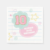 Serviette En Papier Varsity pastel patch carnet 10e anniversaire (Devant)