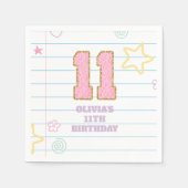 Serviette En Papier Varsity pastel patch carnet 11e anniversaire (Devant)