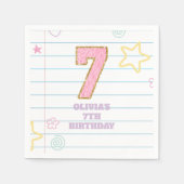 Serviette En Papier Varsity pastel patch carnet 7e anniversaire (Devant)