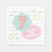 Serviette En Papier Varsity pastel patch carnet 7e anniversaire (Devant)