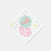 Serviette En Papier Varsity pastel patch carnet 7e anniversaire (Coin)