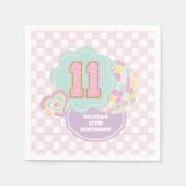 Serviette En Papier Varsity preppy pastel patch 11e Anniversaire (Devant)
