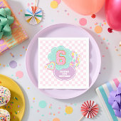 Serviette En Papier Varsity preppy pastel patch 6e anniversaire