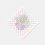 Serviette En Papier Varsity preppy pastel patch 6e anniversaire (Coin)