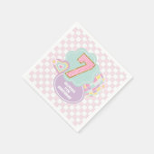 Serviette En Papier Varsity preppy pastel patch 7e anniversaire (Coin)