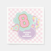 Serviette En Papier Varsity preppy pastel patch 8e anniversaire (Devant)
