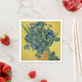Serviette En Papier Vase avec Irises par Van Gogh (En situation)