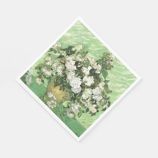 Serviette En Papier Vase avec Roses - Van Gogh (Coin)