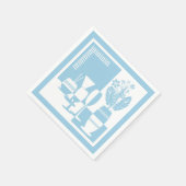 Serviette En Papier Vase de peinture avec fleurs et verres à vin sky b (Coin)