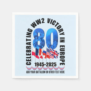 Serviette En Papier VE DAY 80e anniversaire Victoire en Europe 2ÈME GU