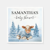 Serviette En Papier Veau de vache bébé Noël hiver ferme (Devant)