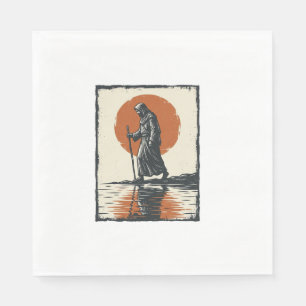 Serviette En Papier Vecteur de réflexion du coucher de soleil de la fi