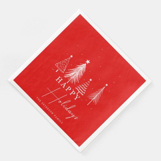 Serviette En Papier Vectoriel de sapin de Noël Joyeuses fêtes (Coin)