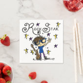 Serviette En Papier Vedette du rock de brune (En situation)