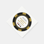 Serviette En Papier Vegas Casino Poker Chip en or noir Anniversaire (Coin)
