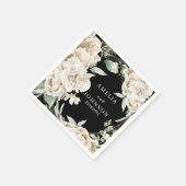 Serviette En Papier Végétation botanique noire mariage d'hiver simple (Coin)