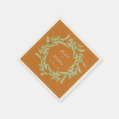 Serviette En Papier Végétation de la couronne sur Mariage Ochre (Coin)