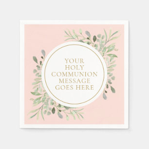 Serviette En Papier Végétation de la Sainte Communion rose pâle