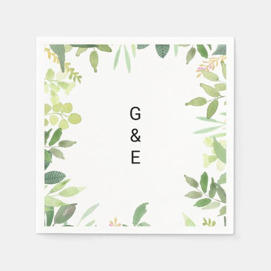 Serviette En Papier Végétation Destination Été Mariage Napkin (Devant)