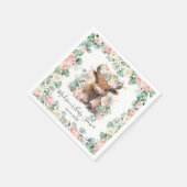 Serviette En Papier Végétation Florale Highland Baby shower de vache A (Coin)