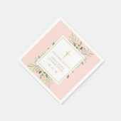 Serviette En Papier Végétation rose pâle Première Communion Sainte (Coin)