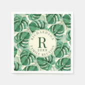 Serviette En Papier Végétation tropicale Monstera Famille Réunion (Devant)