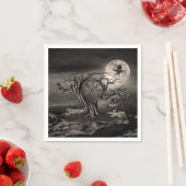 Serviette En Papier Vegvisir Arbre paysage de la lune - sépia (En situation)