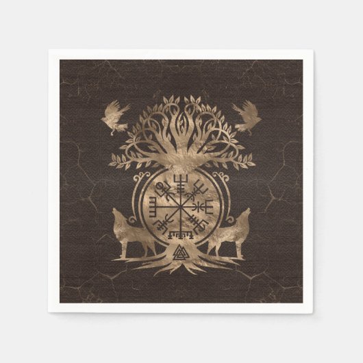 Serviette En Papier Vegvisir - Viking Compas Ornement (Devant)