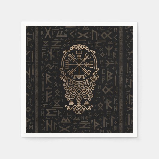 Serviette En Papier Vegvisir - Viking Compass sur Futhark motif (Devant)