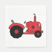 Serviette En Papier Véhicule tracteur de ferme rouge (Devant)