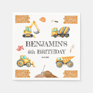 Serviette En Papier Véhicules de construction Garçon fête d'anniversai