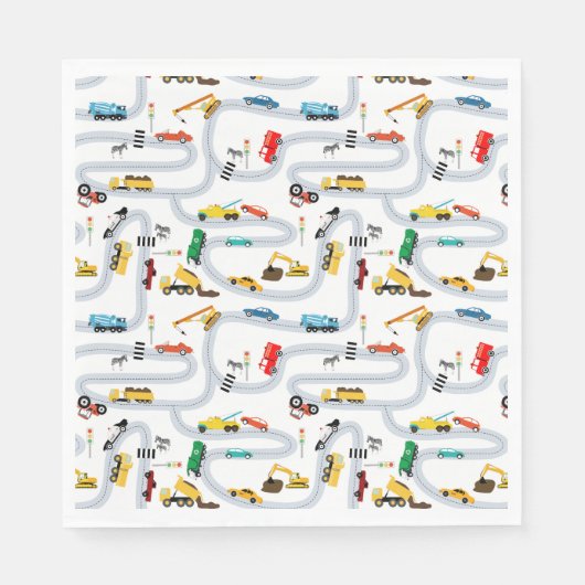 Serviette En Papier Véhicules de transport Voitures et Camions Trafic  (Devant)